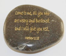 Load image into Gallery viewer, Scripture River Rocks - Matthew 11:28
