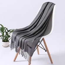 Load image into Gallery viewer, Fringed Comfort Shawl - Grey with Bonus 30 Days of Scriptures for the Grieving Soul
