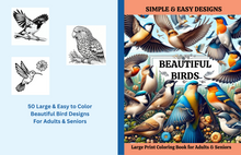 Load image into Gallery viewer, Digital Version of  Beautiful Birds Large Print Coloring Book for Adults &amp; Seniors
