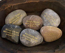 Load image into Gallery viewer, Scripture River Rocks - Blessed is the Man Who Trusts in the Lord. (Jeremiah 17:7)
