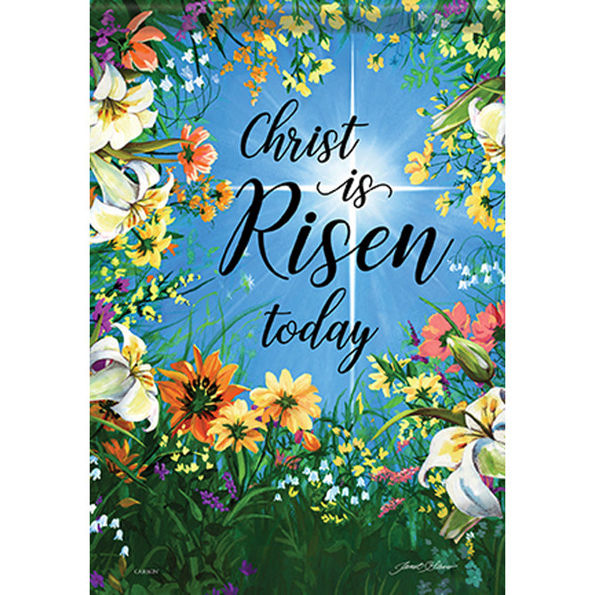 Christ is Risen Today Easter Garden Flag