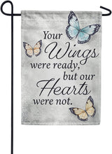 Load image into Gallery viewer, Your Wings Bereavement Garden Flag
