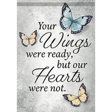 Load image into Gallery viewer, Your Wings Bereavement Garden Flag
