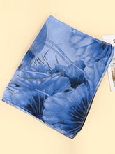 Load image into Gallery viewer, Blue Floral Print Chiffon Comfort Shawl
